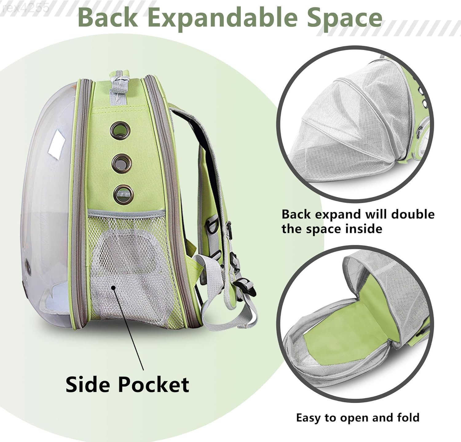 Cat Backpack Carrier Bubble Expandable Foldable Breathable Pet Carrier Dog Carrier Backpack for Large Big Cats Hiking Travelling Camping Back Expandab