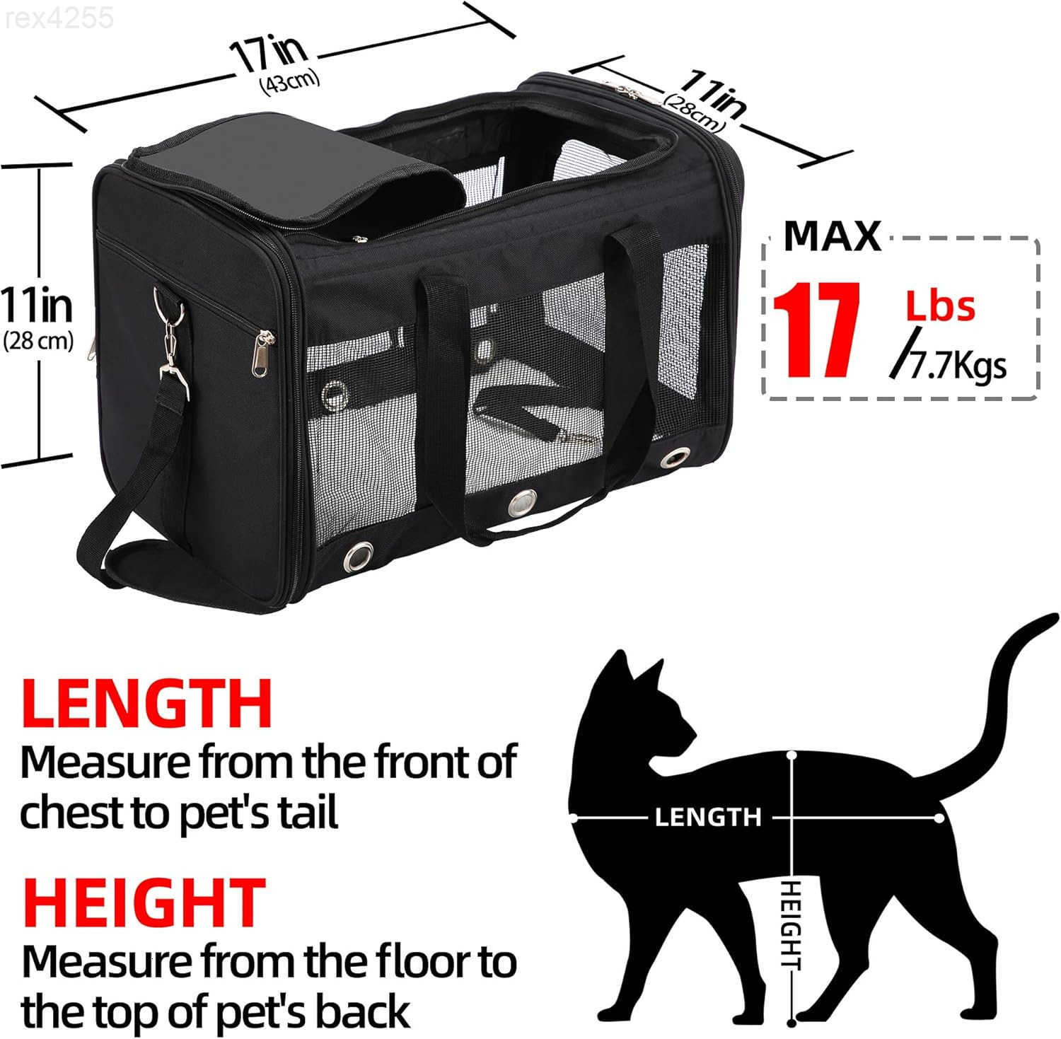 Soft Sided CatDog CarrierCollapsible Pets Travel Carriers for PetPuppy with Shoulder Strap Removable MatMesh Top Load Small DogsCats Carry Bag Up to 1