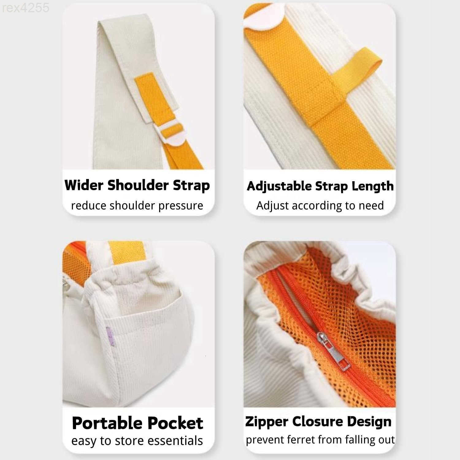 Carrier Pet Carrying Bag with Adjustable Strap Hands Free Shoulder Bag Crossbody Travel Slings Soft Small Animal Bonding Pouch Front Backpack for Ferr