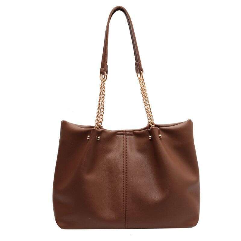 New Soft Texture Women's Fashion Casual Chain Single Shoulder Large Capacity Commuter Tote Bag Trendy