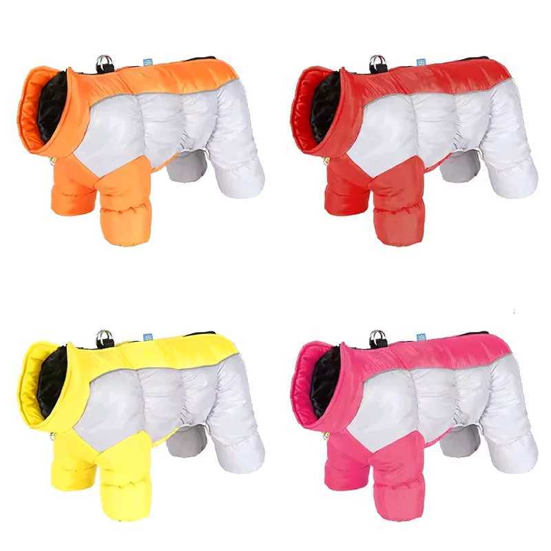 Winter Pet Warm Big Dog Cotton Clothing With Reflective Strap Waterproof Dog Jumpsuit for Small Medium Large Dogs Clothes W250904