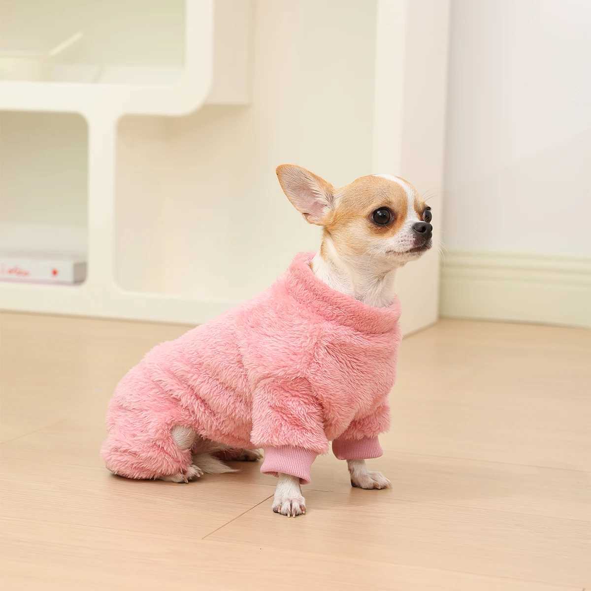 Winter Warm Pet Clothes Soft Flannel Dog Jumpsuit Puppy Cats Four Legs et Coat for Small Medium Dogs Chihuahua Yorkie Outfit W250904