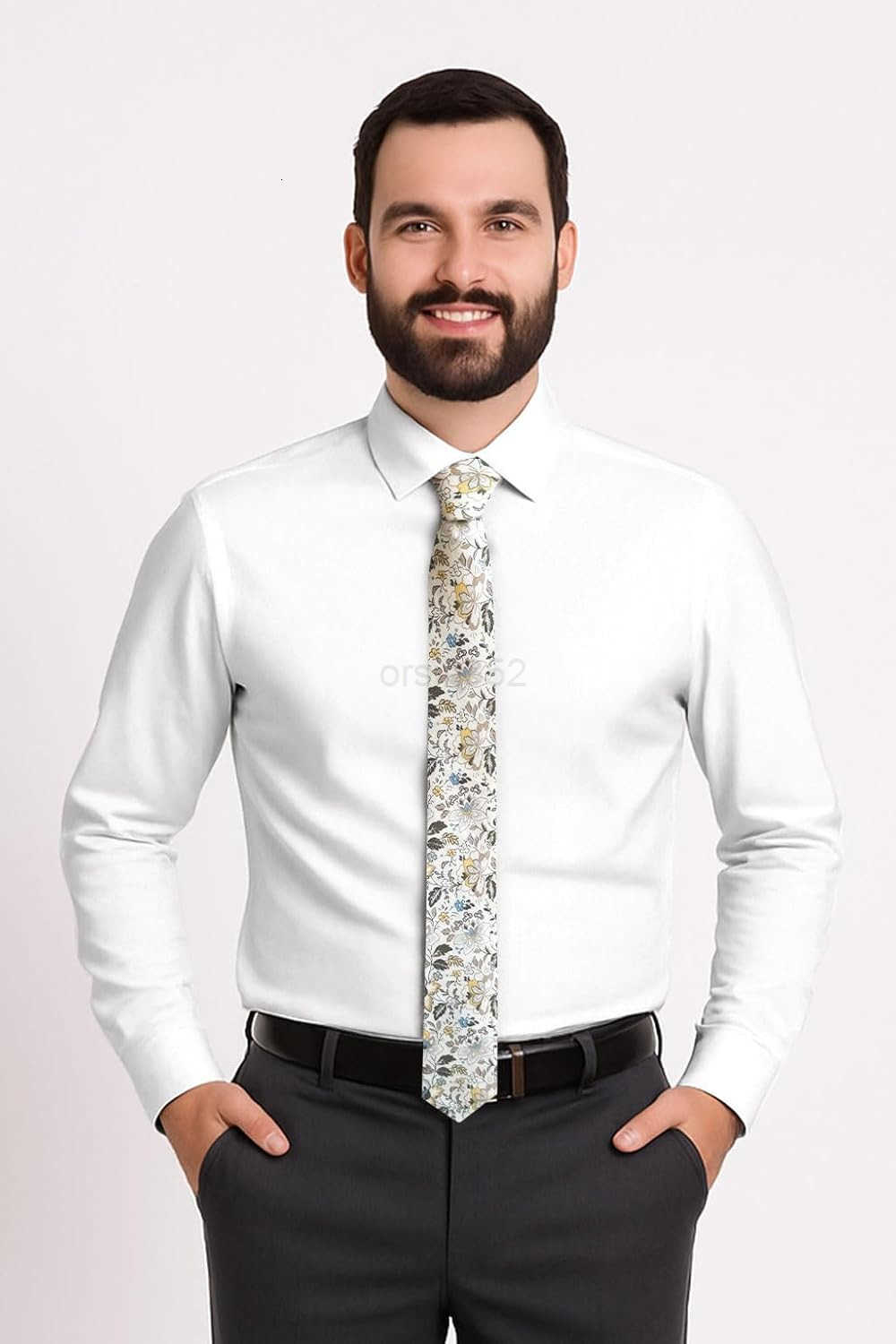 Mens Skinny Slim Cotton Floral Print NecktiesW250904