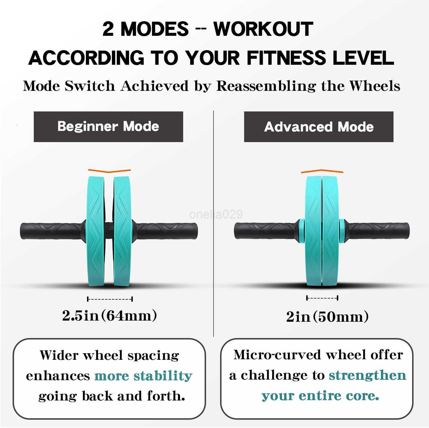 Ab roller wheel abdominal exercise core workout weight loss no noise easy to assembling light weight perfect home gym equipment for men women W250904