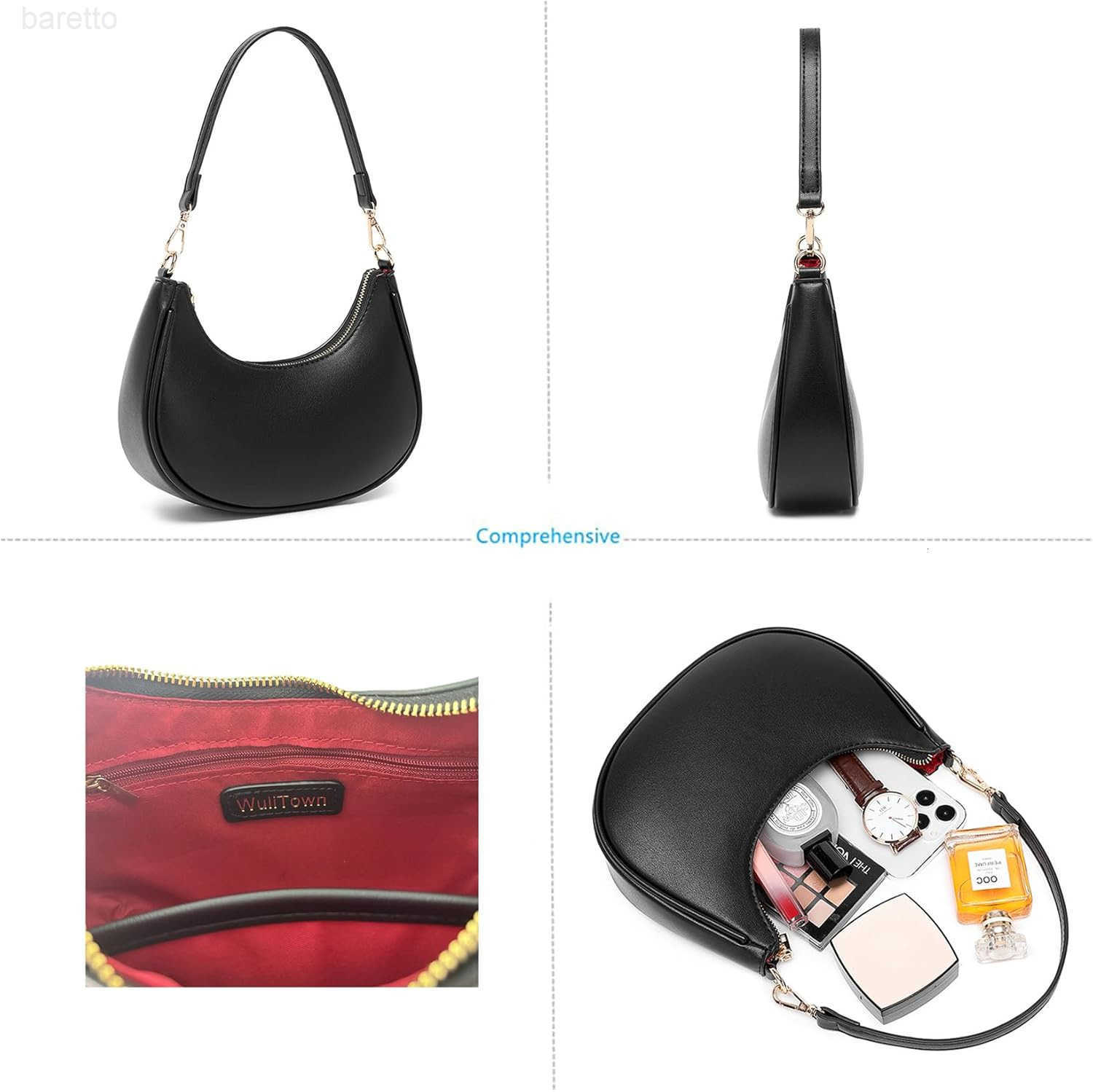 Shoulder Bags for Women Cute Hobo Tote Handbag Mini Clutch Purse with Zipper Closure M250903