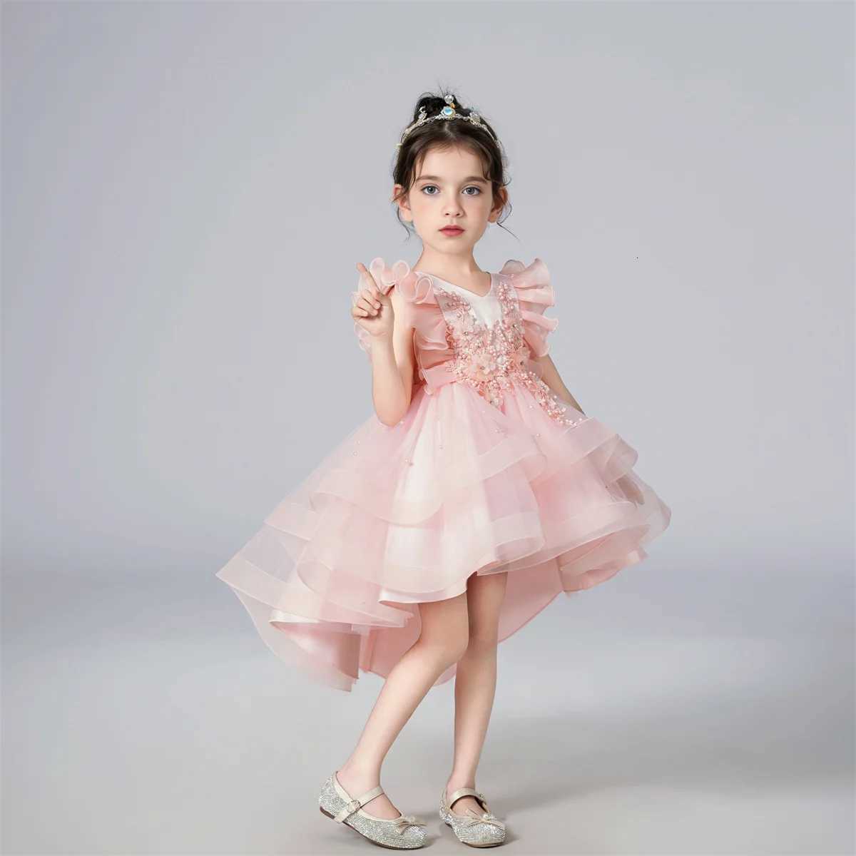 Kids Clothing Children Pageant Wedding Birthday Party Dress Princess Tuxedo Ball Gown Flower Girls Trailing Dresses Z250904
