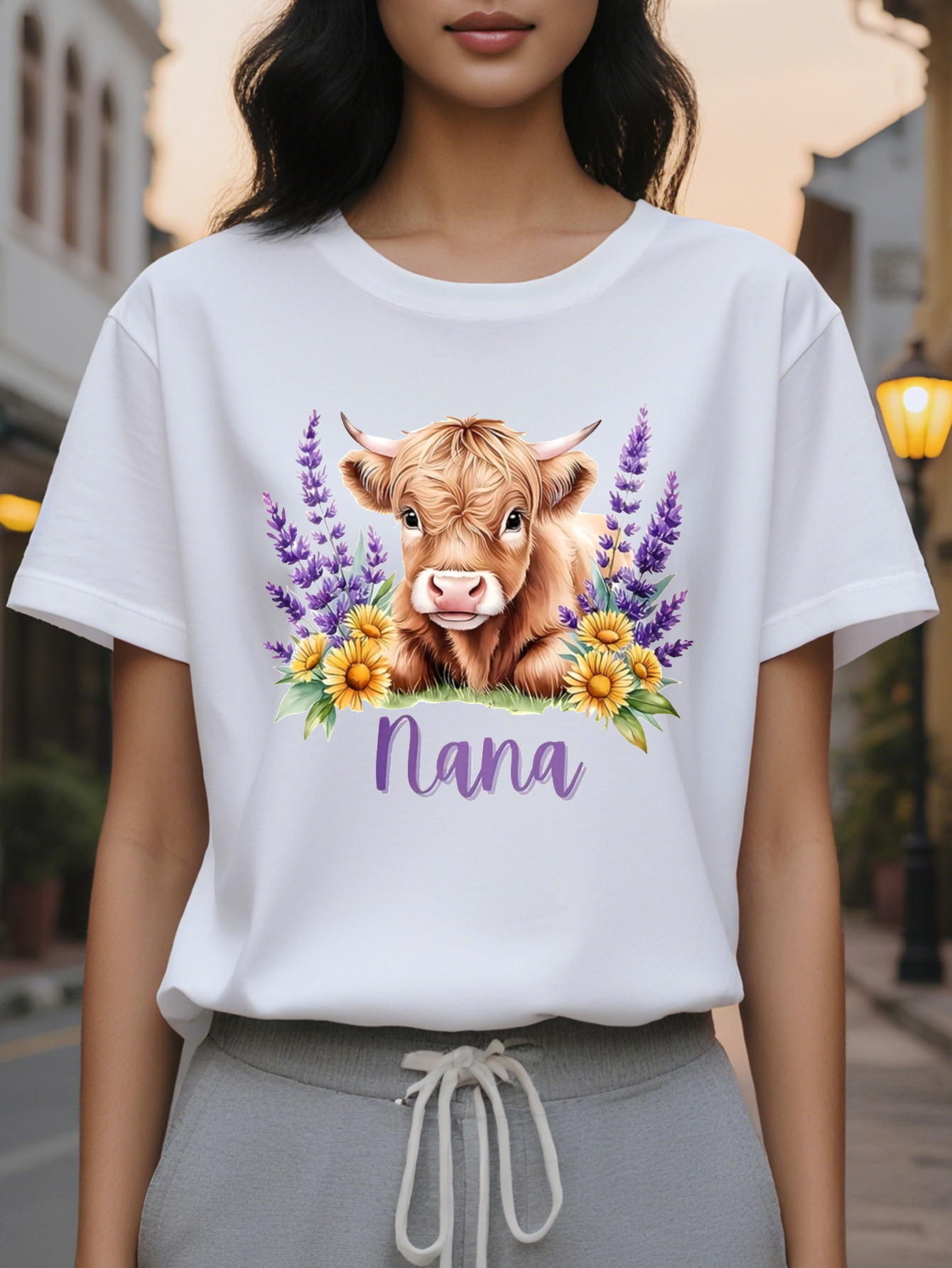 3D Printed Round Neck Short Sleeve T-shirt for Women, Spring and Summer New Slim Fit Slimming