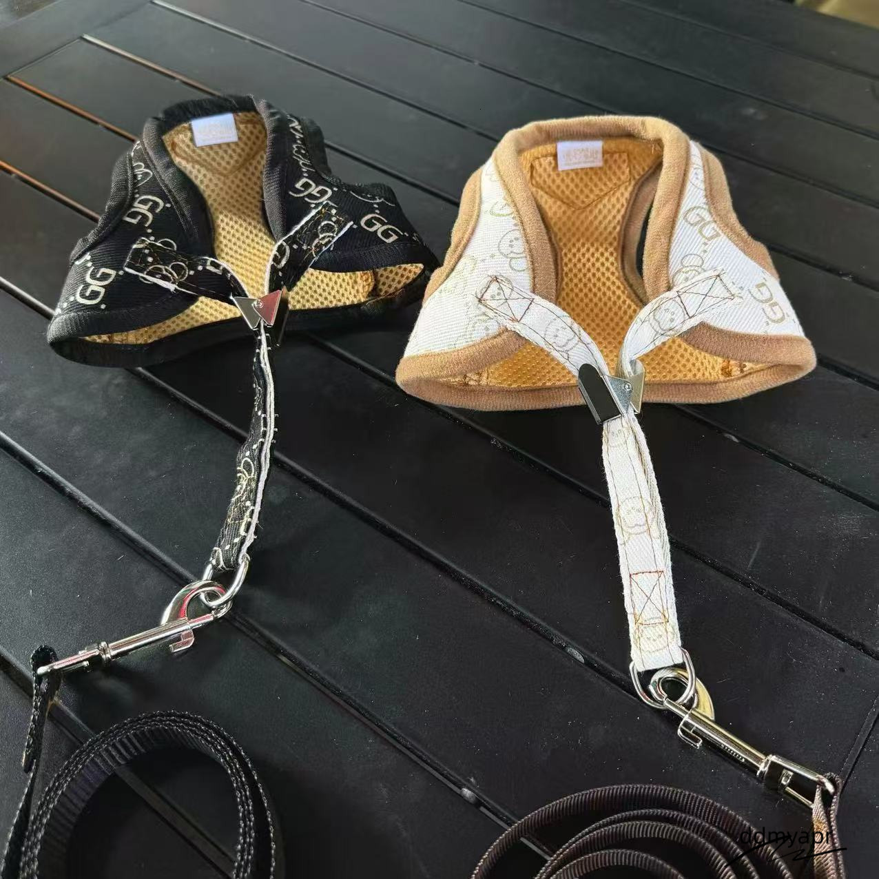 Harness With Leash Ddmyday Set, Escape No Pull Easy Walk Puppy Harnesses, Step-In Hot Stamping Pattern Soft Dogs Vest For Medium Small Sized Dog XS B1