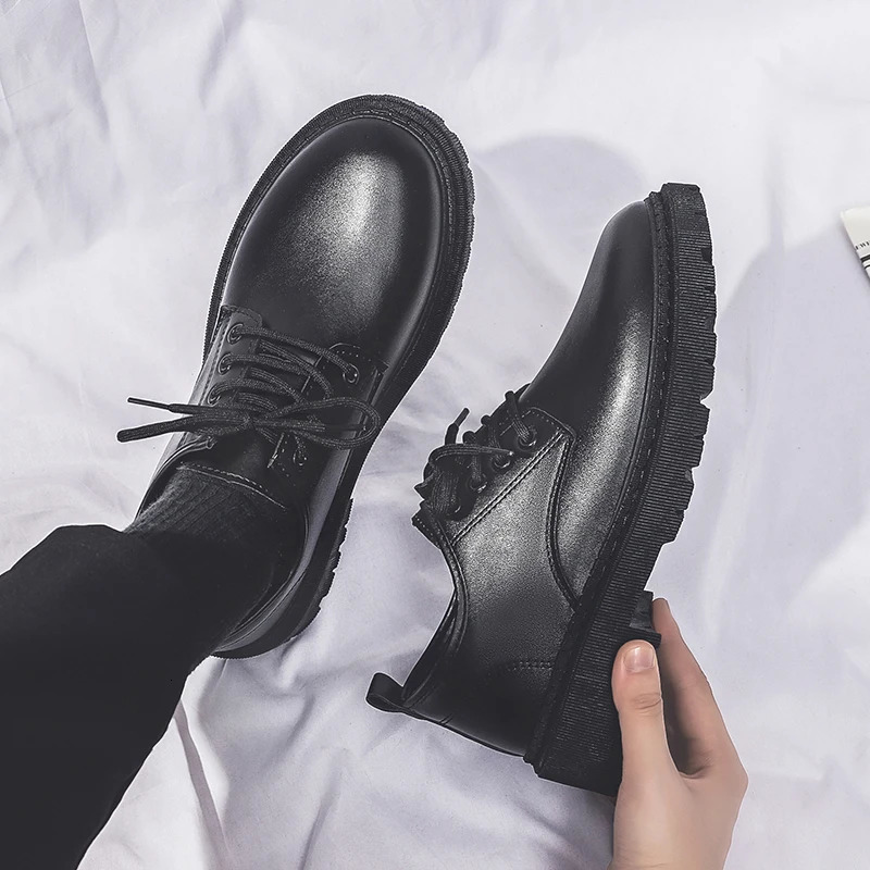 Summer Mens Thick Soled Oxford Thick Leather Thick Soled Shoes Mens Derby Casual Shoes Mens Square Head Dress Shoes 250903