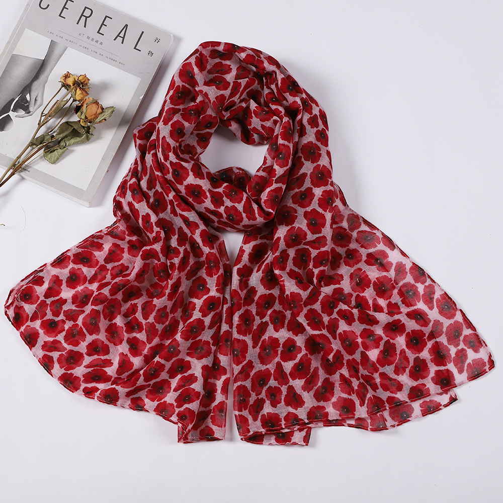 K1801 European and American retro scarf silk scarf printed classic scarf travel shawl