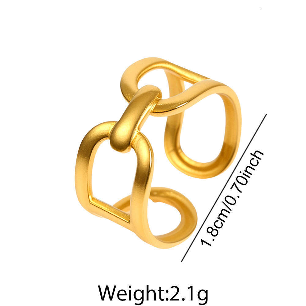 Personalized Gold for Women Stainless Steel High-end Ins Style Korean Version Student Simple Open Index Finger Ring