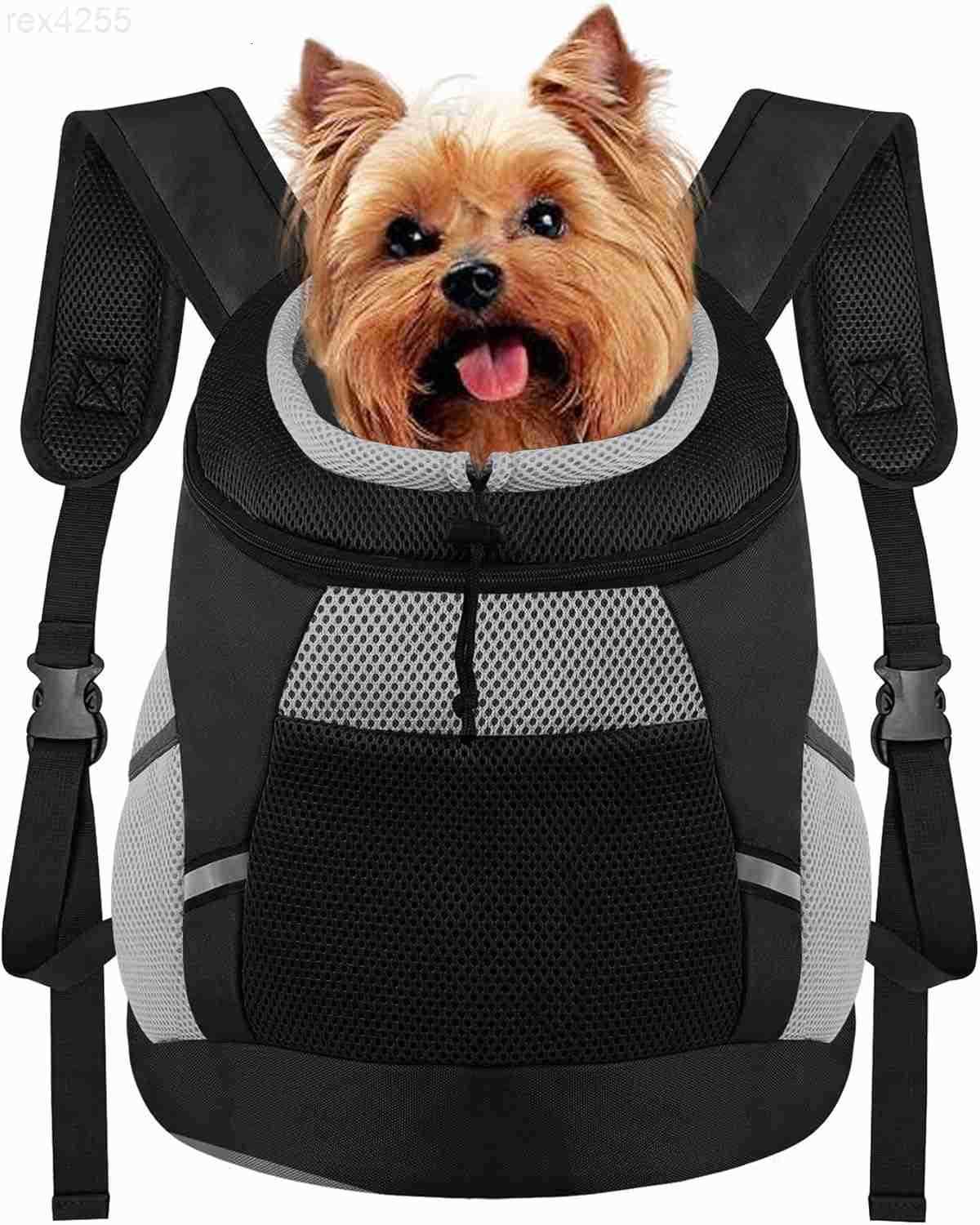 Dog Backpack Carrier Front Chest Carrier for Cat Small Dogs Pet Carrying Bag for Travel Hiking Cycling Outdoor Black S Suggested Pet Height 710 in 26 