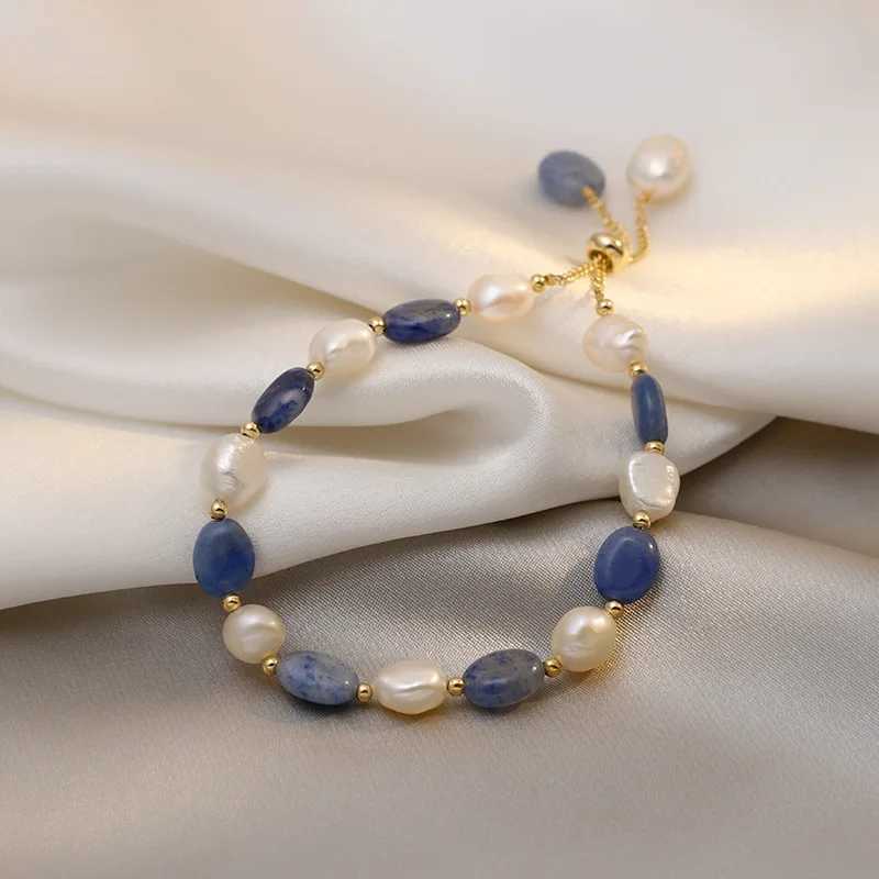 14K Gold Filled Freshwater Pearl Jade Stone Baroque Charm Bracelet Jewelry for Women Birthday Gifts Y250904