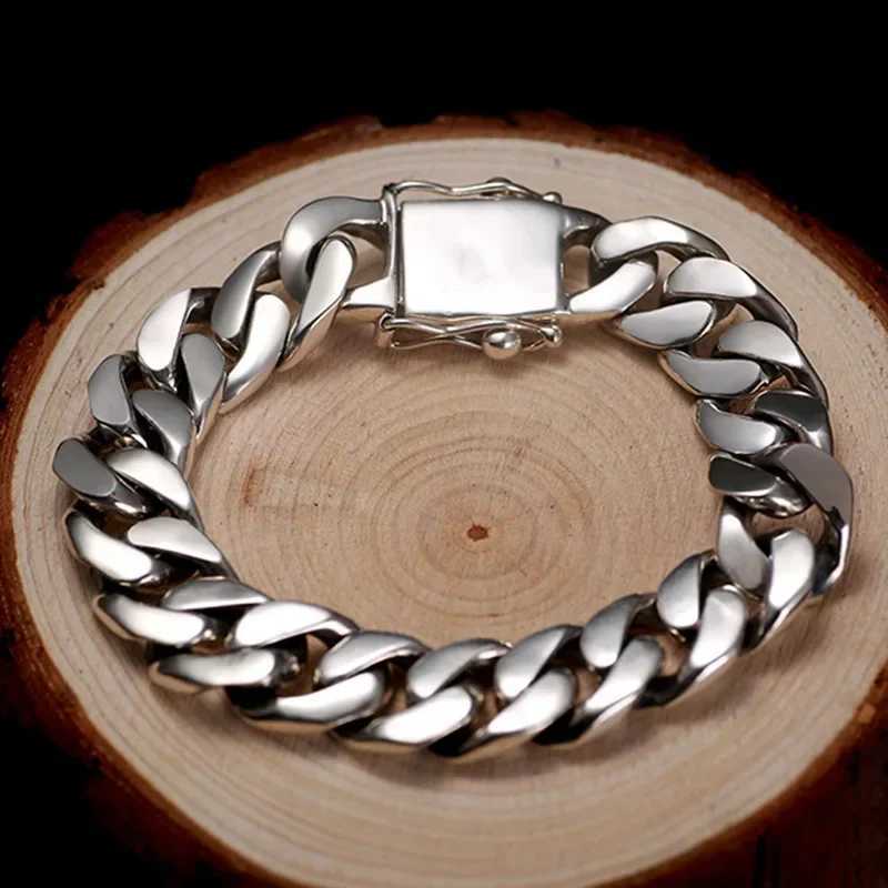 New Sier Color Dineering Men Bracelet Fashionable and Person Whip Chain Wide and Thicke Couple Fashion Jewelry Y250904