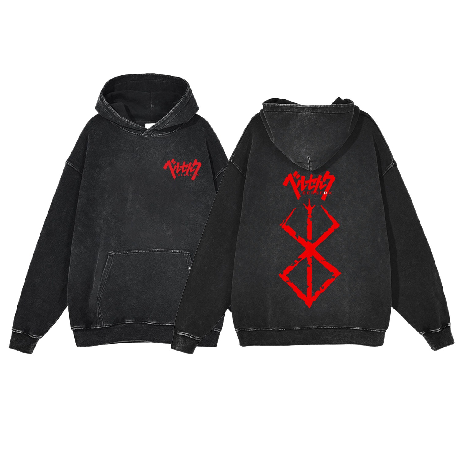 Street Ready Worn-in Look Hooded Jacket from Berserk Series Made of Durable Material - TT8303