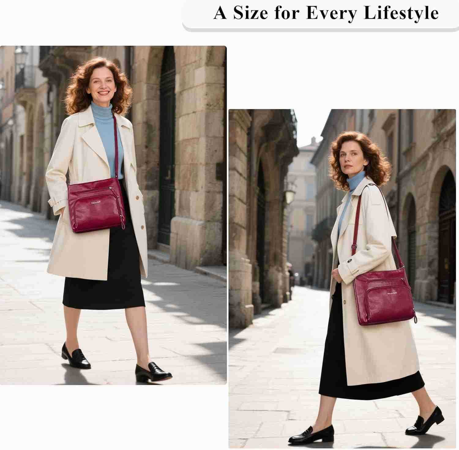 Crossbody Purses for Women Soft Vegan Leather Cross Body Handbag Lightweight Medium Shoulder Purse Travel Casual Bag M250904