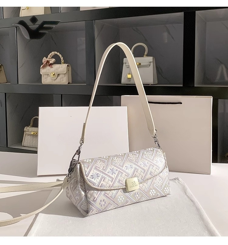 Feiyan Free Shipping New Designer Bag Luxury Shopping Bag Intangible Cultural Heritage Chinese Style Embroidered Baguette Bag 2025 Spring New High-end