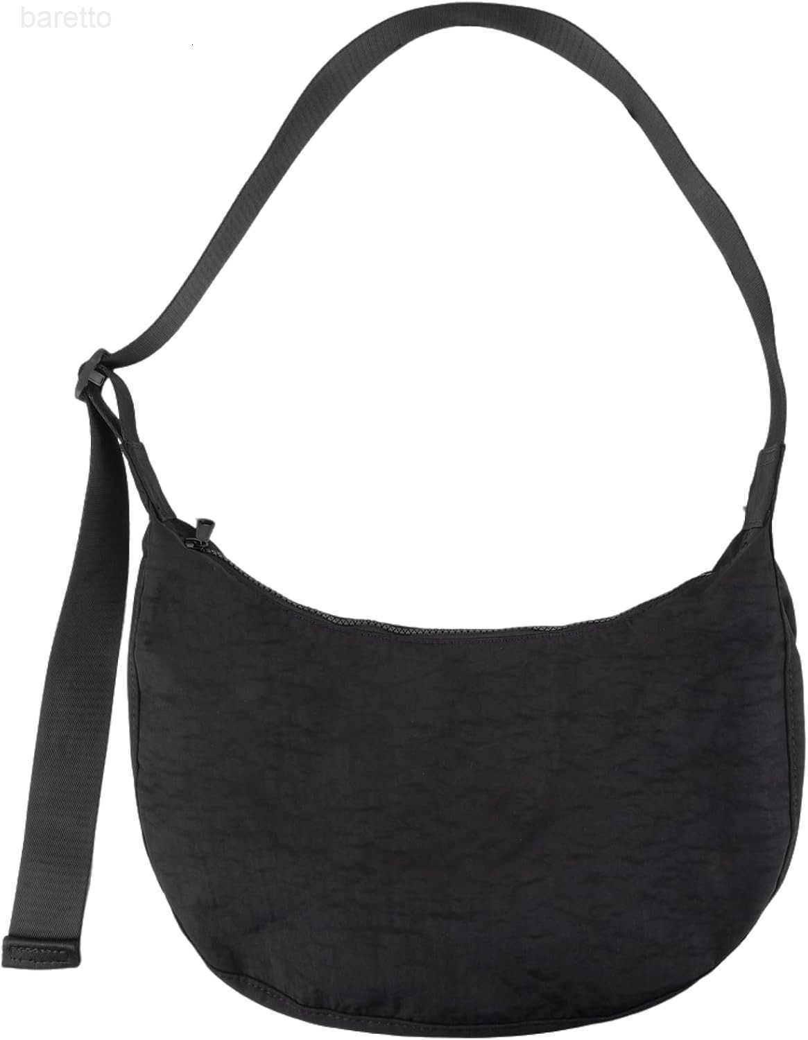 Nylon Crescent Shoulder Bag for Women MenCrossbody Bag with Adjustable StrapDual Interior Zip Pocket M250903