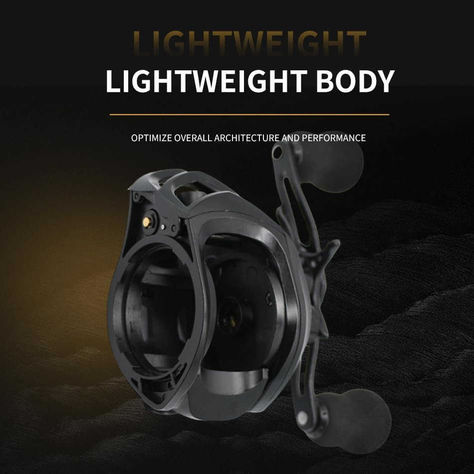 Baitcasting Fishing Reel Lightweight Aluminum Spool Fishing Reel176Lbs Max Drag Magnetic Braking System 721 HighSpeed Gear Ratio Saltwater Freshwat W2