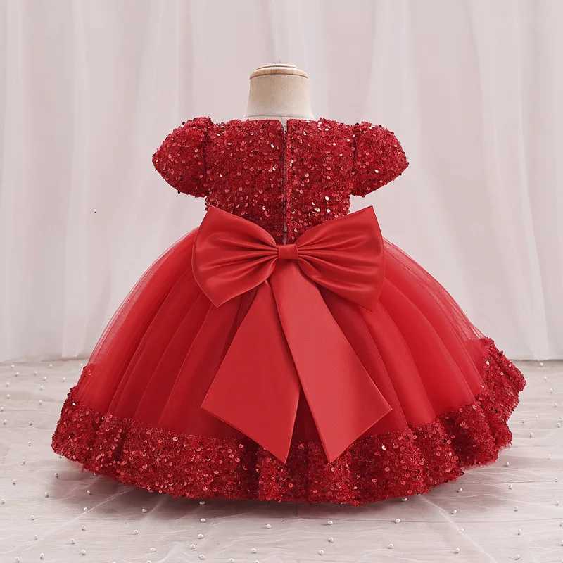 0-6 Years Old Baby Flower Sequin Dress for Girls Sequin Bow Princess Dress Carnival Birthday Performance Costume Z250904