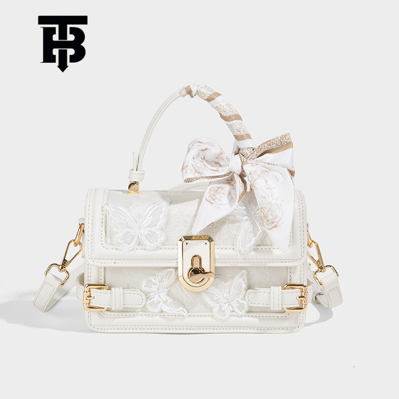 Designer s bag TB BHULAMTE Fairy Lace Box Bag 2025 Fashion New High-end Butterfly Embroidery Small Square Bag Trendy Commuter Women's Bag