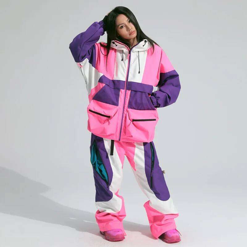 Ltvt-Ski Suit For Women, Double Board, Waterproof, Thick Hanging Strap, Detachable, Slim Fit, Single, Female, Couple
