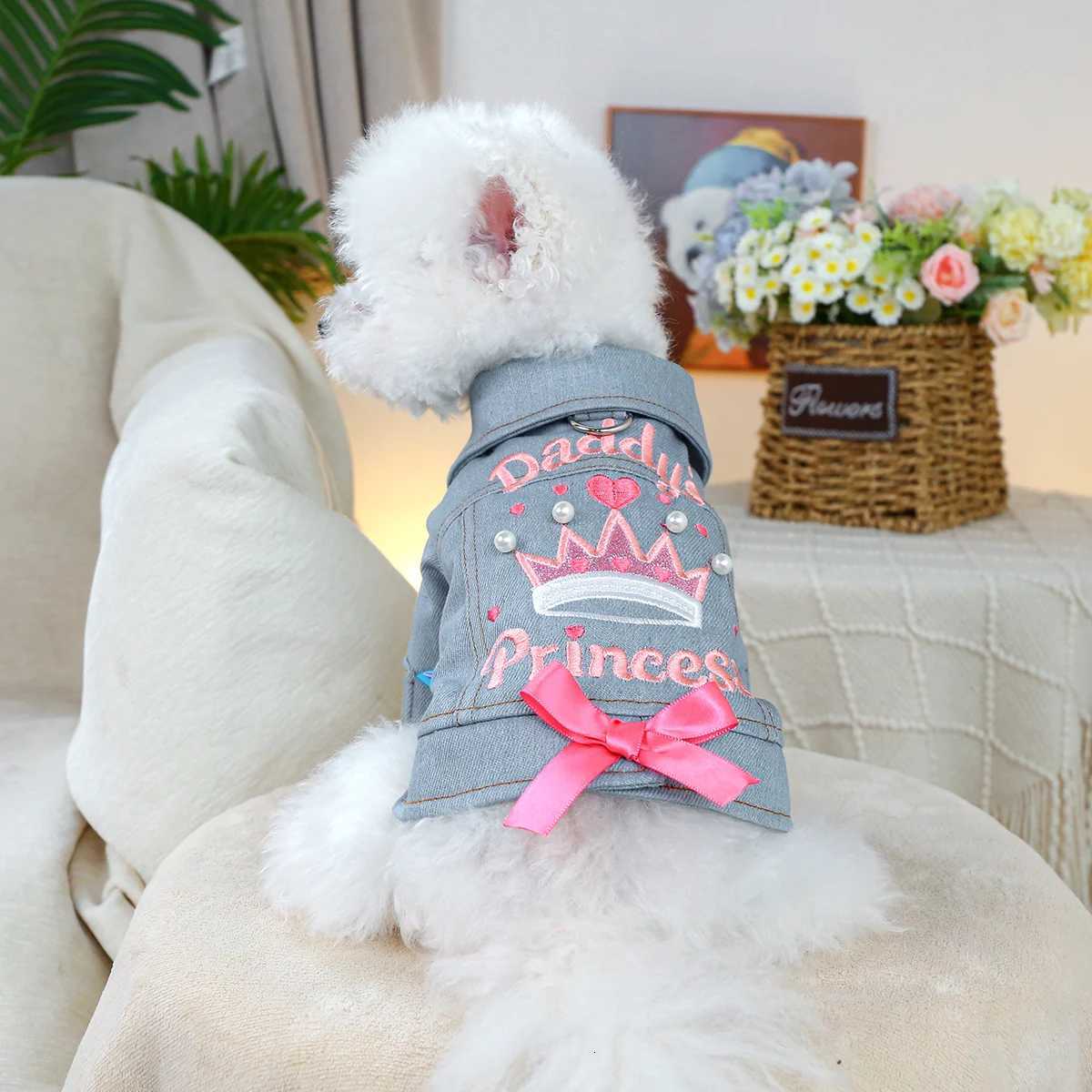 Little Princess et Pet Clothes Dog Cat Antihair Loss Summer Blue Handsome Towable Vest W250904