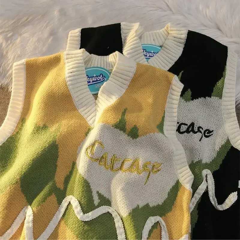 Sweater Man Korean Popular Clothes V Neck Vintage Waistcoat New In Casual Reviews Streetwear High Quality Y2k Knit Vests for MenXJ250904