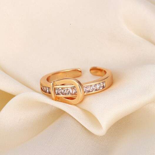 Exquisite Belt Diamond Open for Women, Fashionable and Unique Niche Design Index Finger Ring