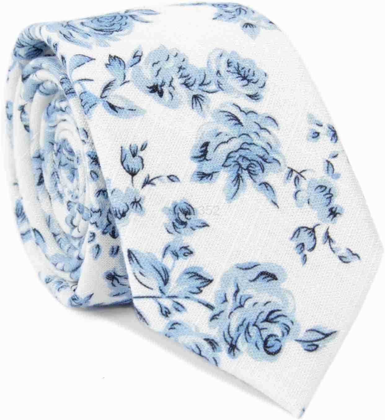 Mens Cotton Printed Floral Tie 256 Skinny Narrow Necktie Various DesignsW250904