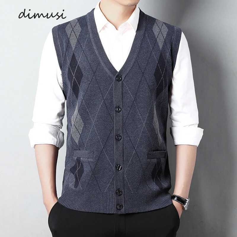 Autumn Mens Knitted Vests Sleeveless Jacket Man VNeck Warm Waistcoats Casual Men Sweater Pullovers Tops ClothingXJ250904
