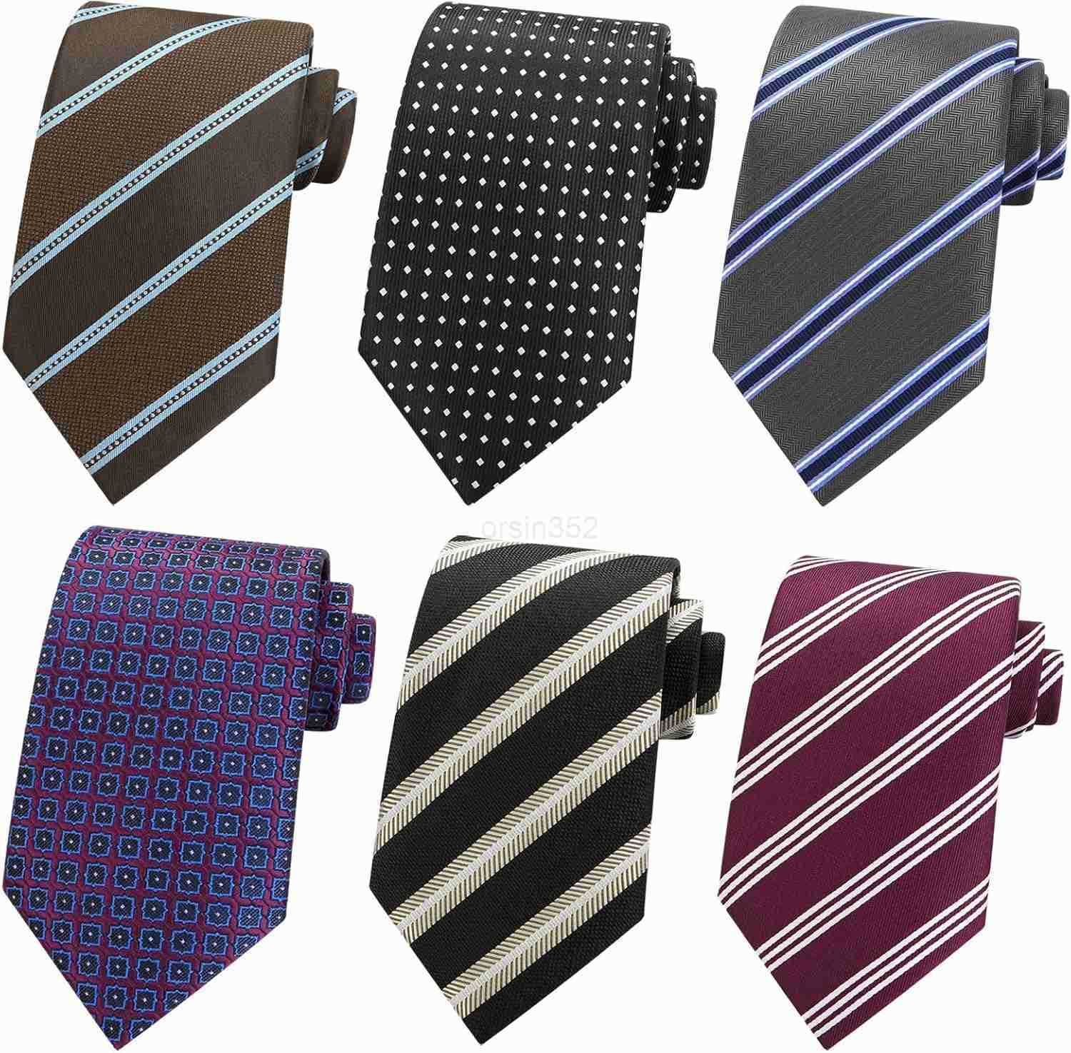 Ties for Men6 Packs Assorted Pattern Jacquard Weave Formal Necktie Set for ManW250904