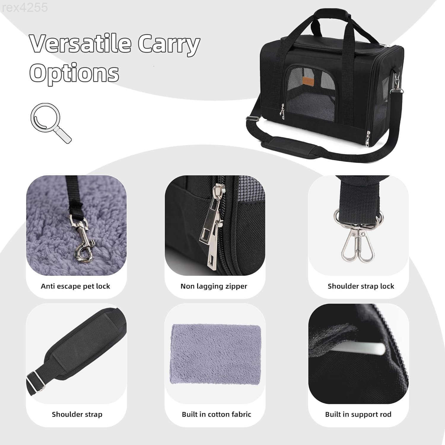 Cat CarrierPortable Pet Carrier Bag for Cats and Small DogsFoldable SoftSided and ScratchProof mesh Cat Bag Pet CarriersAirline Approved Pet CarrierPe