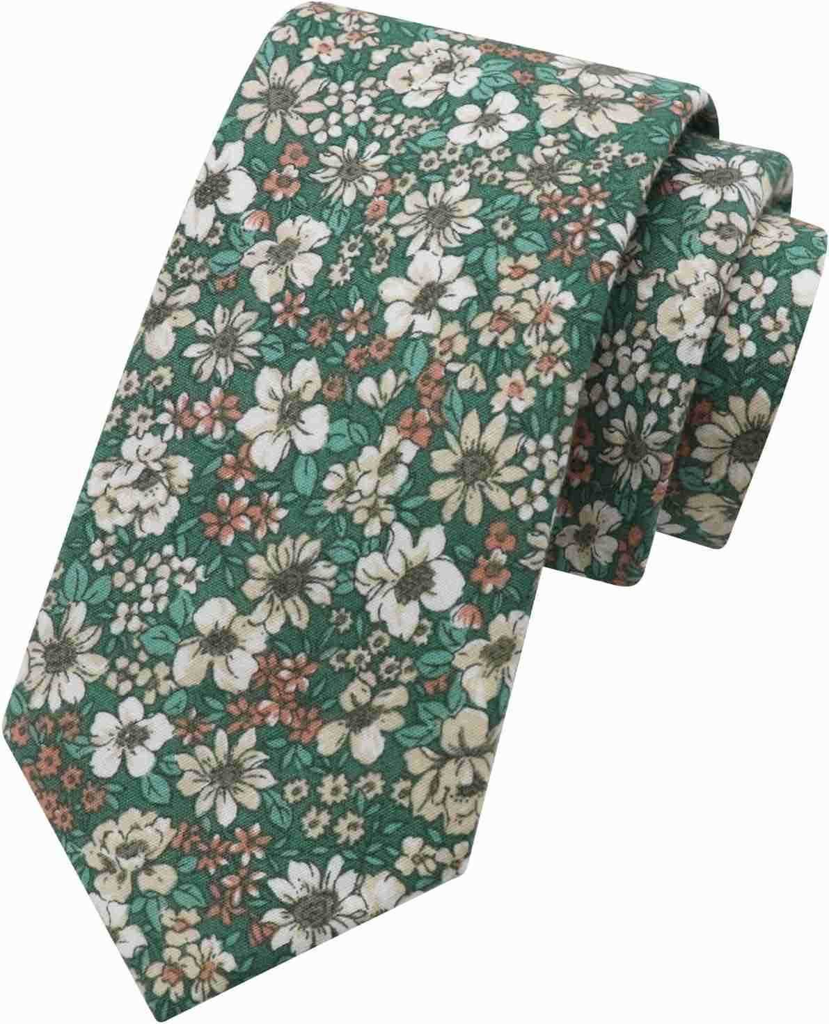Tie for Men Cotton Vintage Floral Mens Neckties 256 Skinny Ties for Men Accessory Wedding Formal Casual PartyW250903