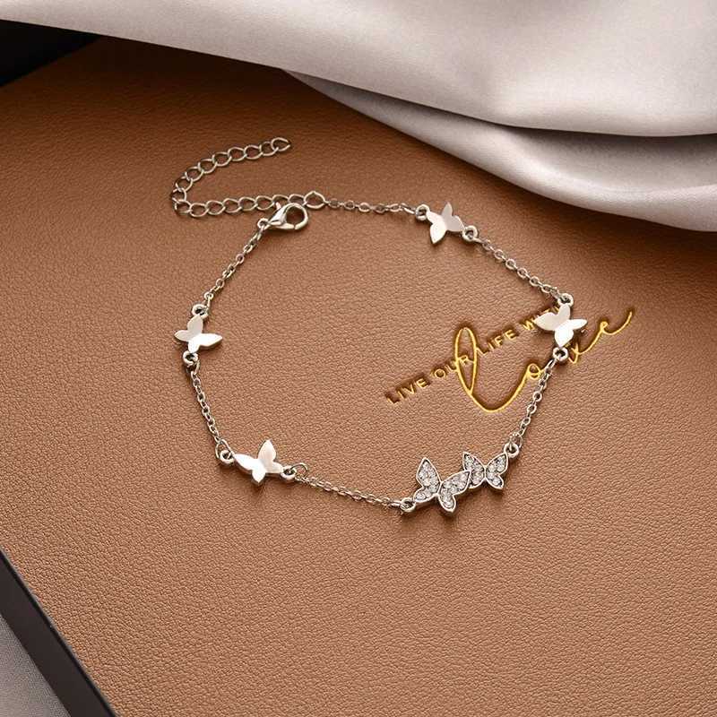 New Arrival Single Layer Butterfly Bracelet Simple Girls Sweet Butterfly Pendant Charm Bracelets Hand Jewelry Gifts For WomenXJ250904