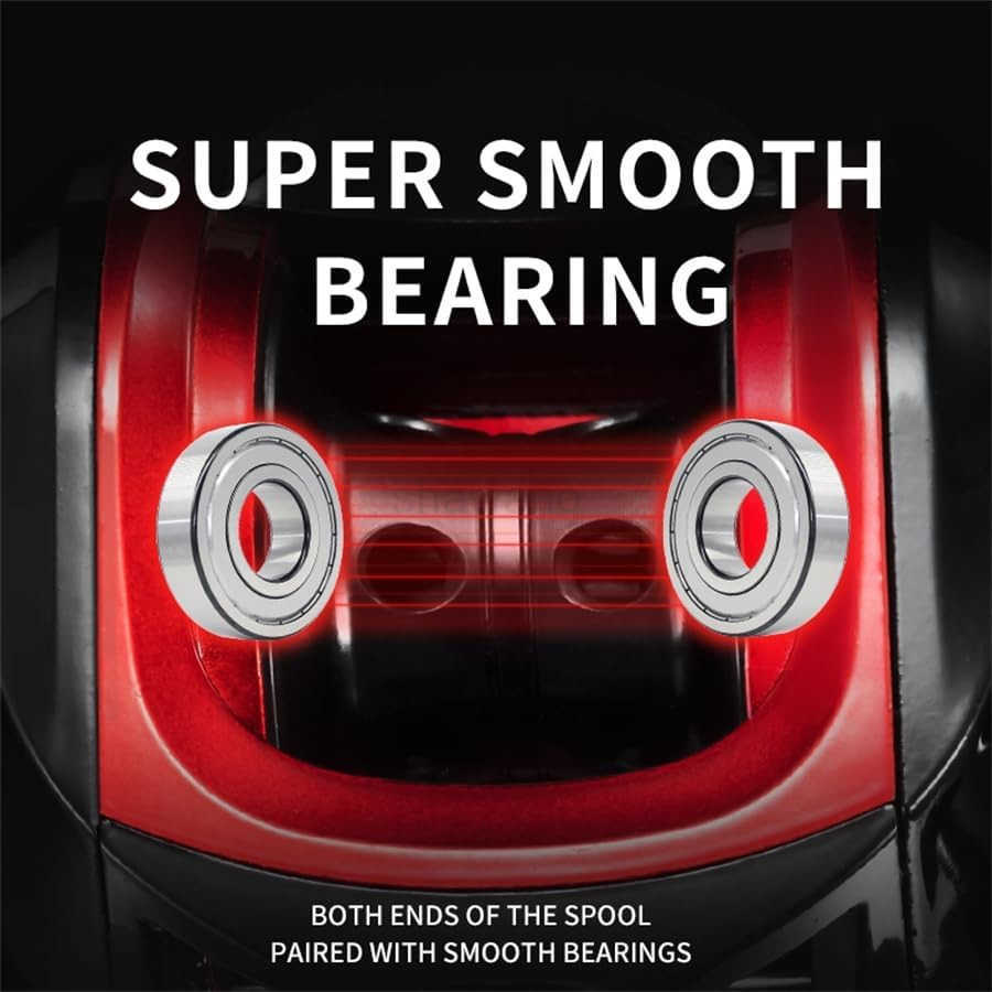 Baitcasting Fishing Reel Lightweight Aluminum Spool Fishing Reel 176Lbs Max Drag Magnetic Braking System 721 HighSpeed Gear Ratio Saltwater Freshwat W