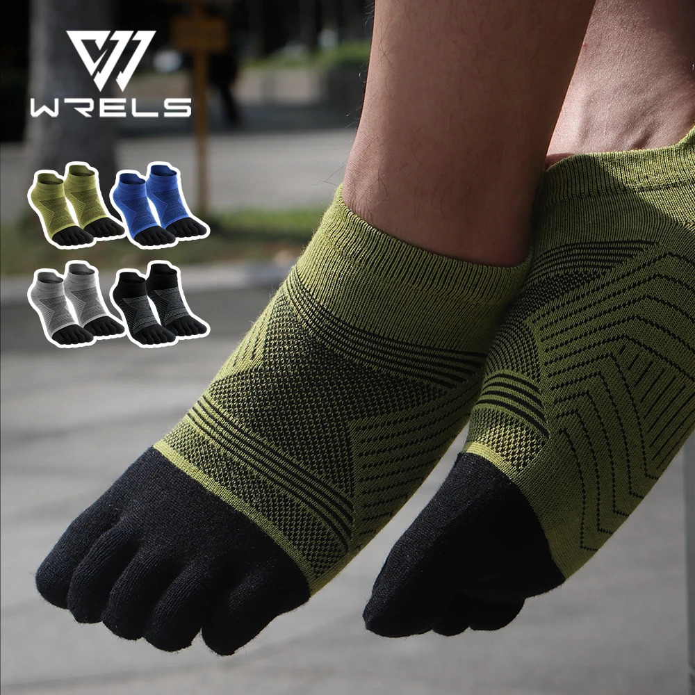 Merino Wool Hiking Socks Thermal Warm Moisture Absorption Toe Socks For Ski Climbing Running Breathable Thick Sport Toe Socks 250903