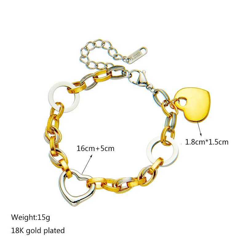 Stainl Steel Heart Charm Bracelet for Women Hip Hop Street Trend Girls Wrist Bracelets Jewelry Fashion Heart Wedding GiftsXJ250904