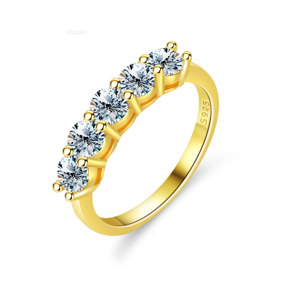 S925 Silver Moissanite Ring with Diamonds Luxurious and Gorgeous Style for Weddings Banquets and Dress Matching