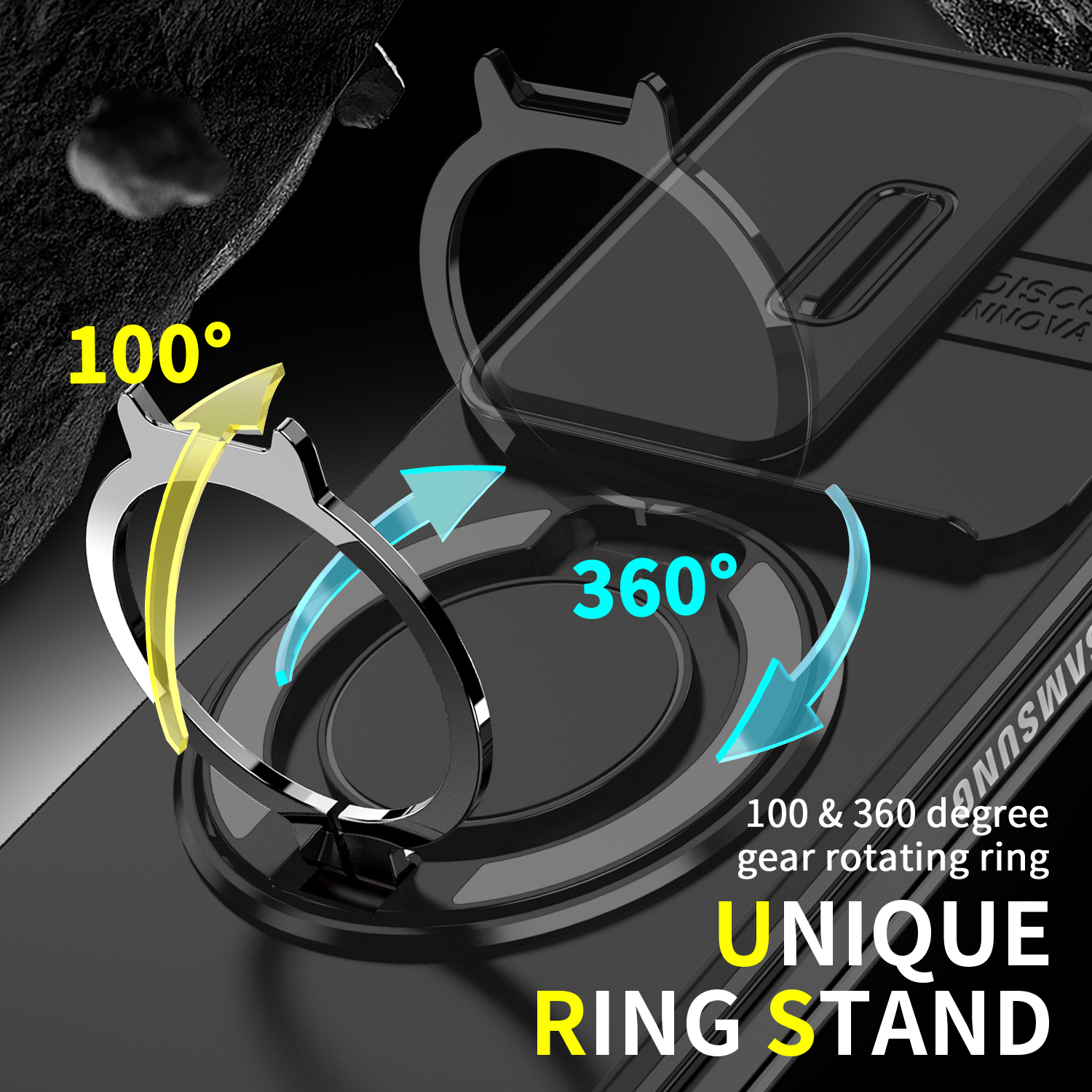 Luxury Heavy Duty Rugged Armor Slide Camera Protection Case Magnetic Car Bracket Ring Stand Shockproof Cover For iPhone Duo Samsung Z Flip 6 7 8 Ultra - view 5