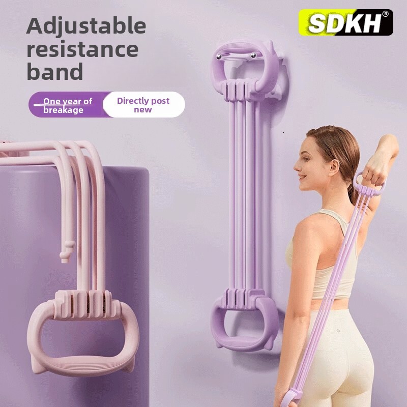 Adjustable Figure-8 Resistance Band Pull Rope Back Home Yoga Fiess Shoulder Neck Stretch Chest Expander Stretching Device