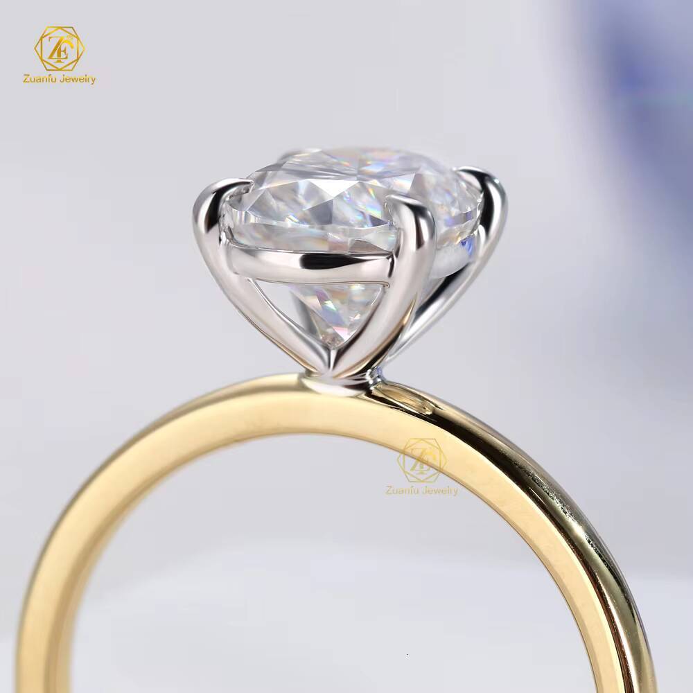 Custom Lab Grown Diamond Ring IGI Certified 14k Solid Gold Oval Solitaire Diamond Engagement Ring 15ct 2ct Fine Jewelry Ring