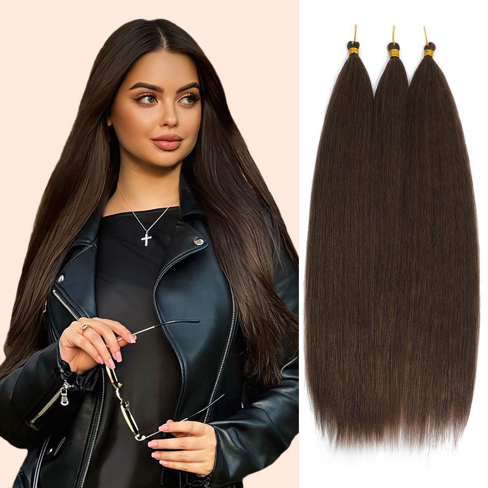 Straight Synthetic Braids Hair Bulk Crochet Hair Extension For Women Wholsale 30" Bone Straight Hair Bundles