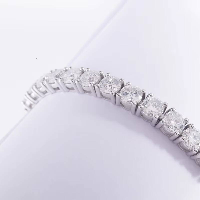 Trendy Moissnaite 925 Sterling Silver Mossanite Diamond Bracelets 3mm Charms for Custom Moissanite Tennis Bracelet for Men Women