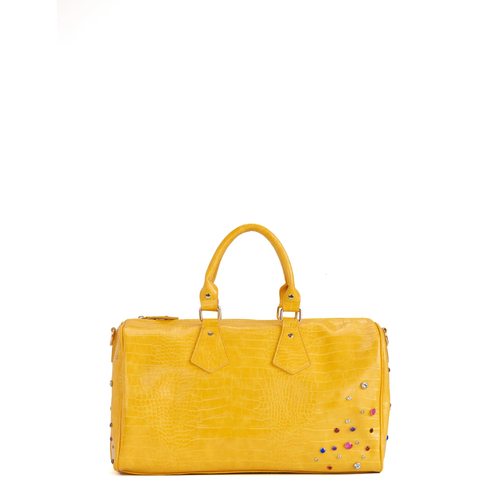 Womens Large Capacity Travel Duffel Handbag Waterproof Business Shoulder Bag with Crocodile Colored Diamond for Commutin 250903