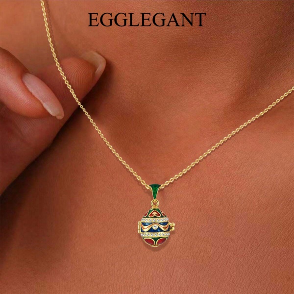 Necklaces & Pendants Christmas Easter themed egg-shaped apple pendant EL22-10