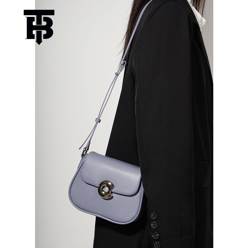 TB BHULAMTE New Genuine Leather Saddle Designer s bag Bag Crossbody Trendy Bag Niche Texture Shoulder Bag Commuter Versatile Phone Crossbody Bag