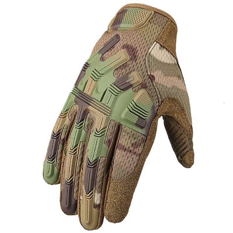 Tactical Gloves Mens Camo Outdoor Hunting Hiking Climbing Sports Cam Combat Antiskid Cycling Bike Full Finger MittensXJ250904