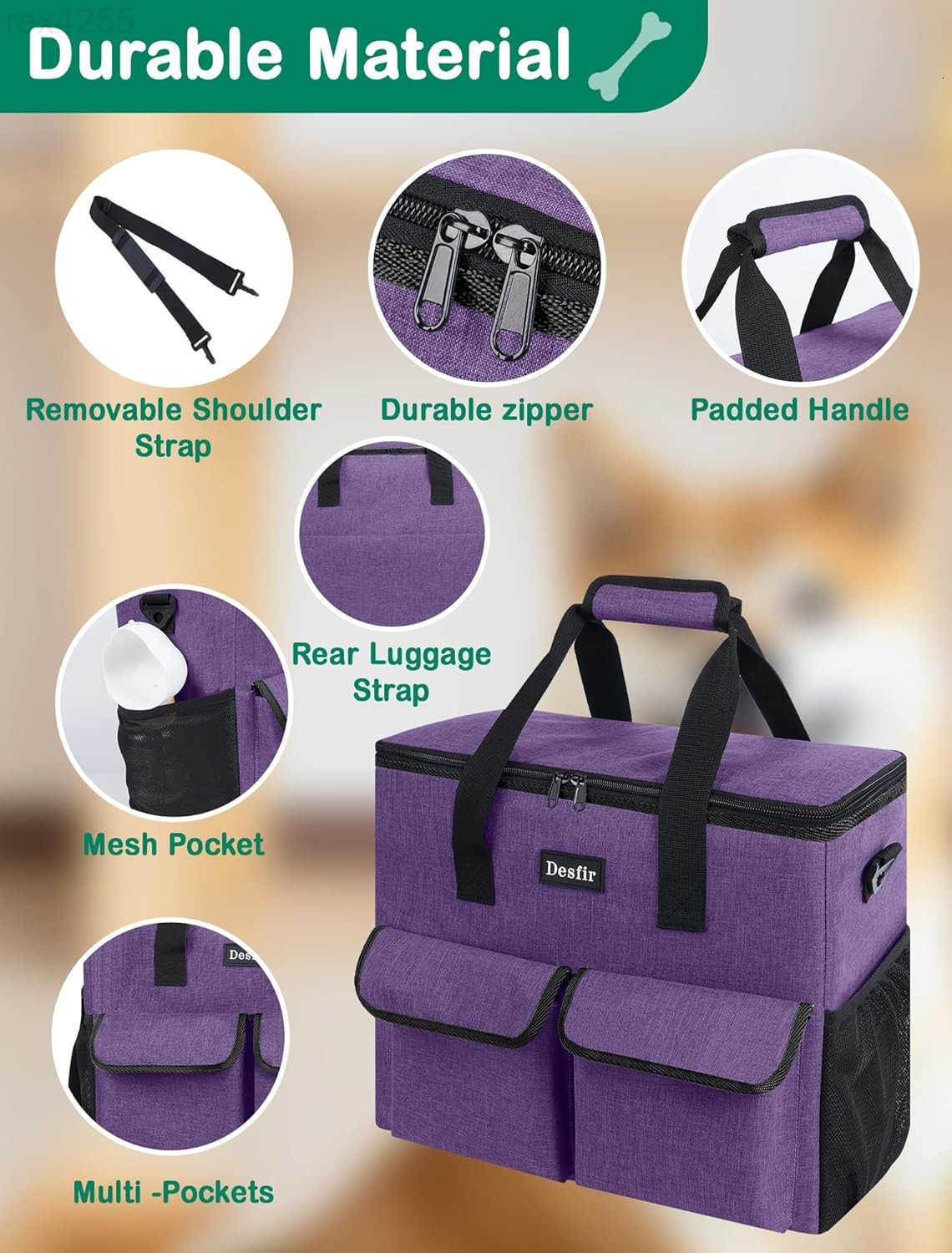 Large Pet Travel Bag Organizer Dog Cat Tote with Food Containers Bowls Feeding Mat Perfect for Camping Hiking MultiPocket DesignW250904