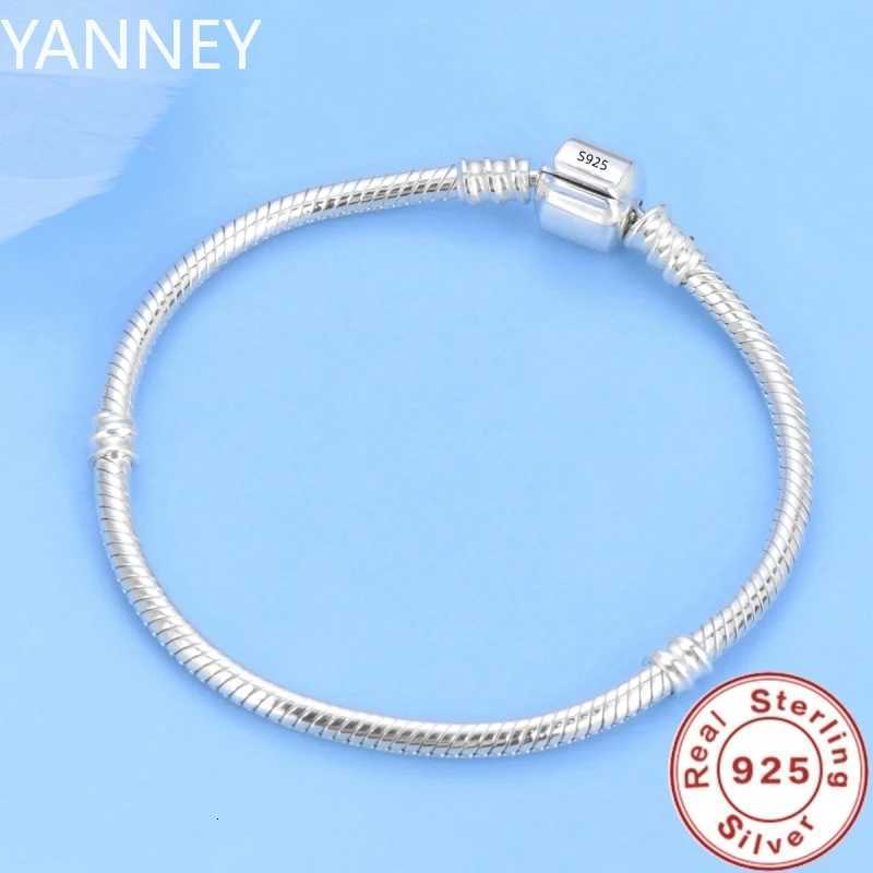 Famous Brand Original Certified 925 Sterling Silver Bracelet for Women DIY Charms Beads Snake Link Chain Classic Wrist Jewelry W250904